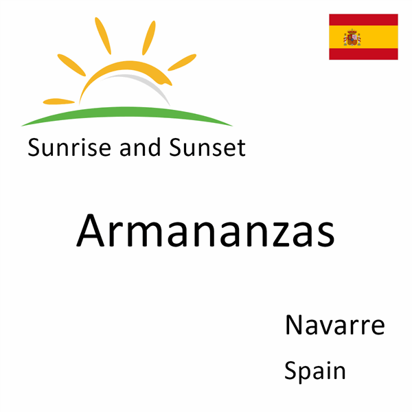 Sunrise and sunset times for Armananzas, Navarre, Spain