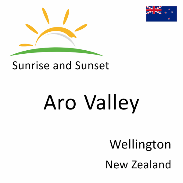 Sunrise and sunset times for Aro Valley, Wellington, New Zealand