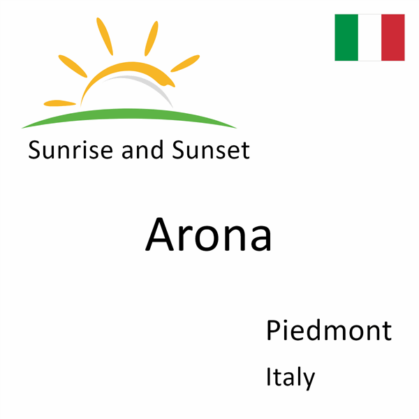 Sunrise and sunset times for Arona, Piedmont, Italy