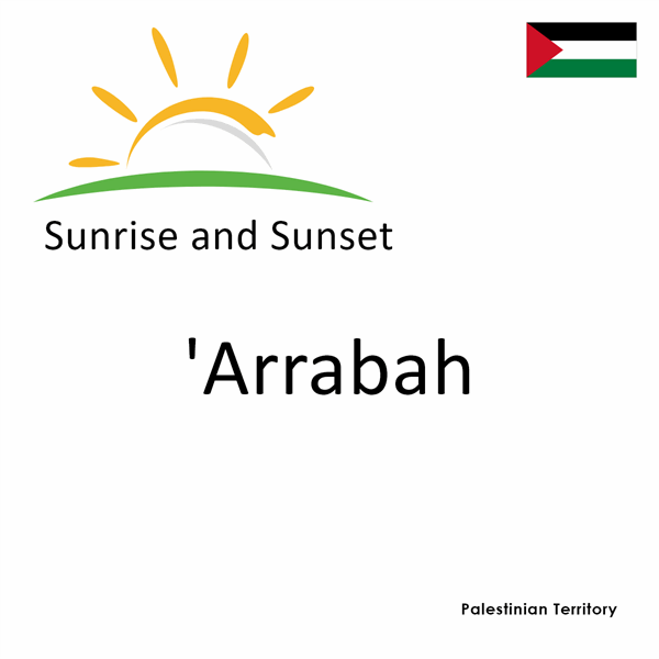Sunrise and sunset times for 'Arrabah, Palestinian Territory