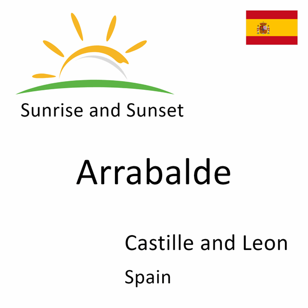 Sunrise and sunset times for Arrabalde, Castille and Leon, Spain