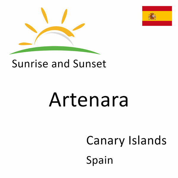 Sunrise and sunset times for Artenara, Canary Islands, Spain