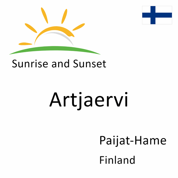 Sunrise and sunset times for Artjaervi, Paijat-Hame, Finland
