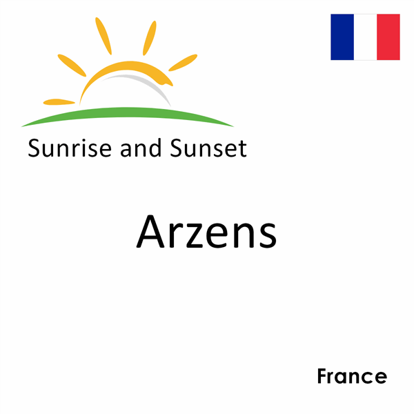 Sunrise and sunset times for Arzens, France