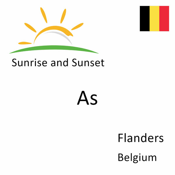 Sunrise and sunset times for As, Flanders, Belgium