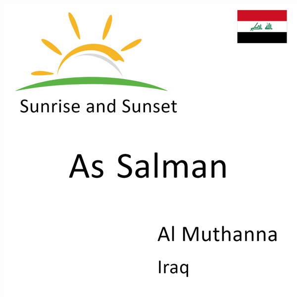 Sunrise and sunset times for As Salman, Al Muthanna, Iraq