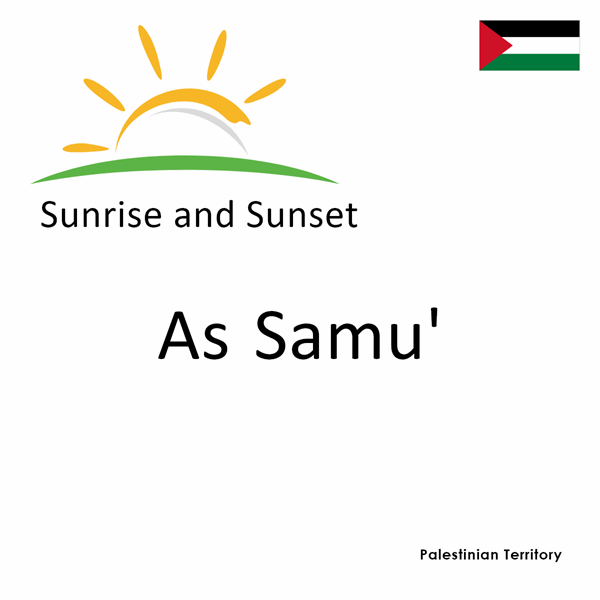 Sunrise and sunset times for As Samu', Palestinian Territory