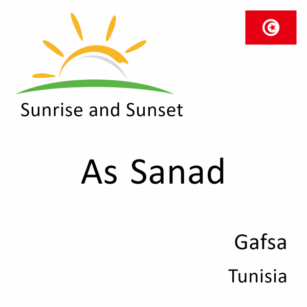 Sunrise and sunset times for As Sanad, Gafsa, Tunisia