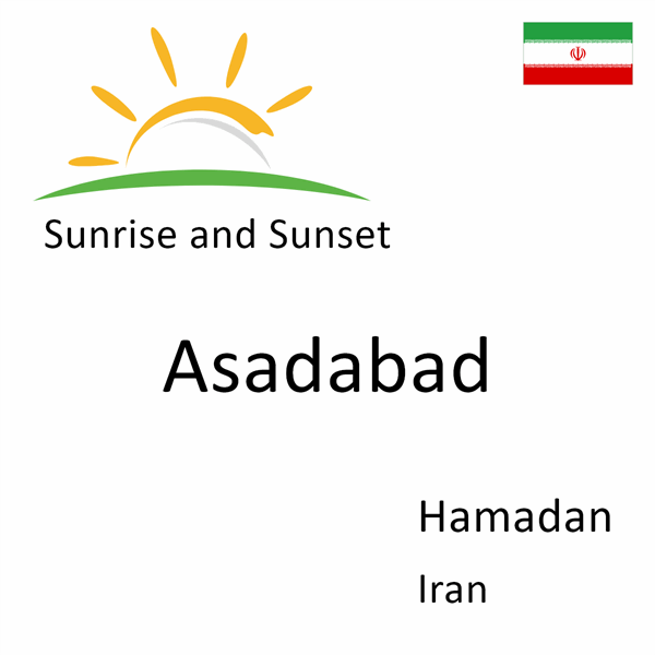 Sunrise and sunset times for Asadabad, Hamadan, Iran