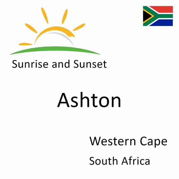 Sunrise and sunset times for Ashton, Western Cape, South Africa