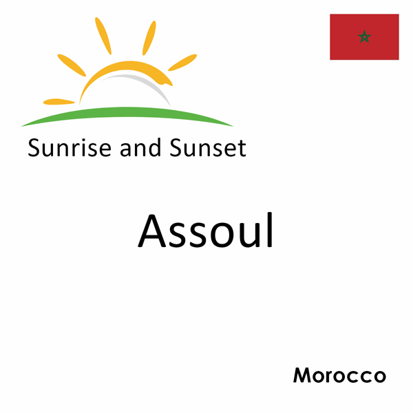 Sunrise and sunset times for Assoul, Morocco