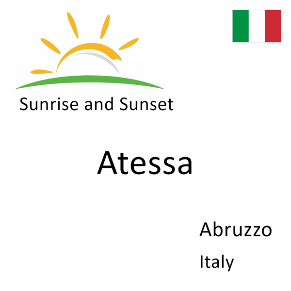 Sunrise and sunset times for Atessa, Abruzzo, Italy