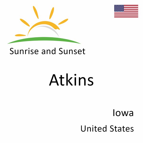 Sunrise and sunset times for Atkins, Iowa, United States