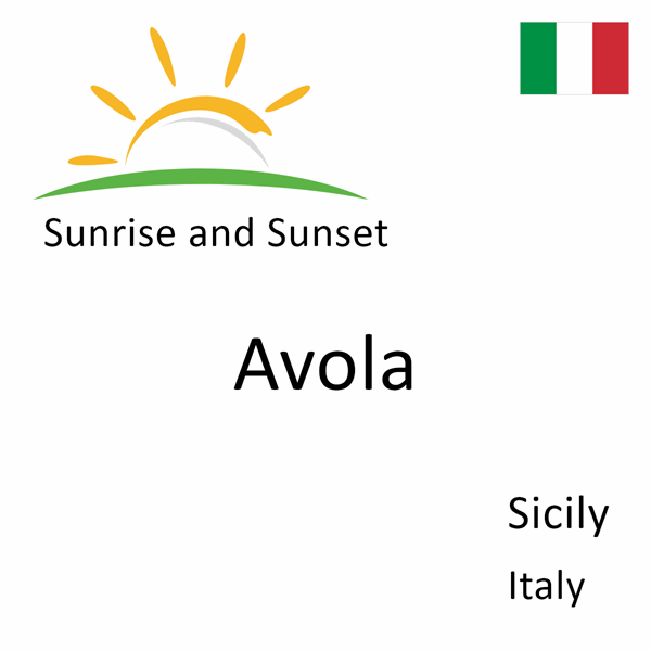 Sunrise and sunset times for Avola, Sicily, Italy