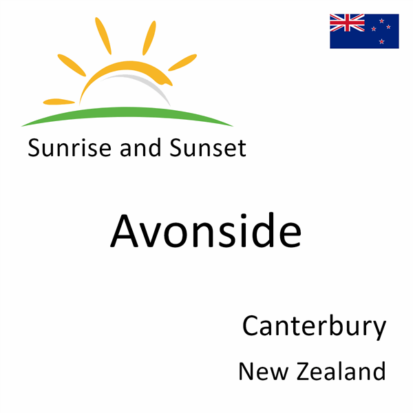 Sunrise and sunset times for Avonside, Canterbury, New Zealand