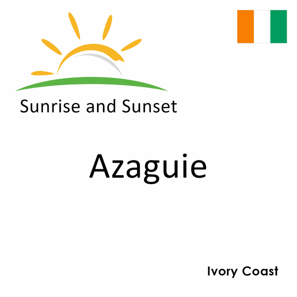 Sunrise and sunset times for Azaguie, Ivory Coast