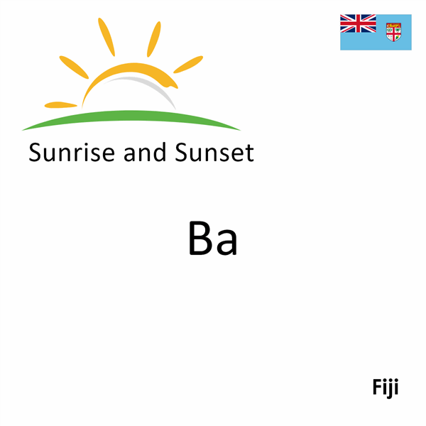 Sunrise and sunset times for Ba, Fiji