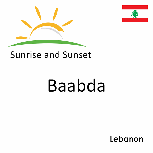 Sunrise and sunset times for Baabda, Lebanon