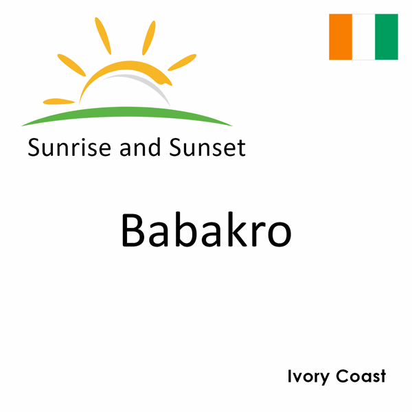 Sunrise and sunset times for Babakro, Ivory Coast