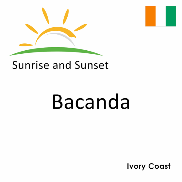 Sunrise and sunset times for Bacanda, Ivory Coast