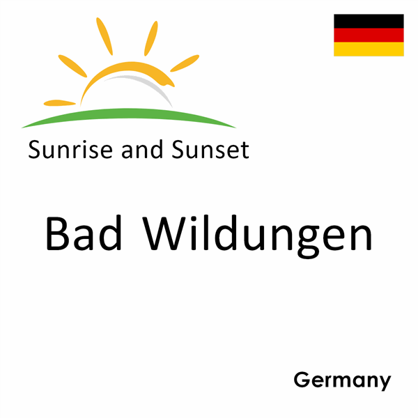 Sunrise and sunset times for Bad Wildungen, Germany