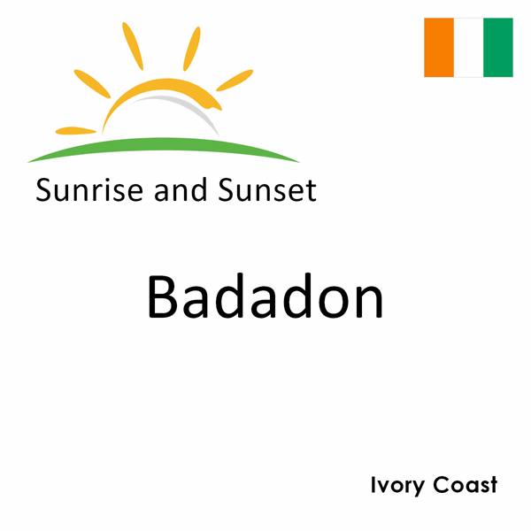 Sunrise and sunset times for Badadon, Ivory Coast