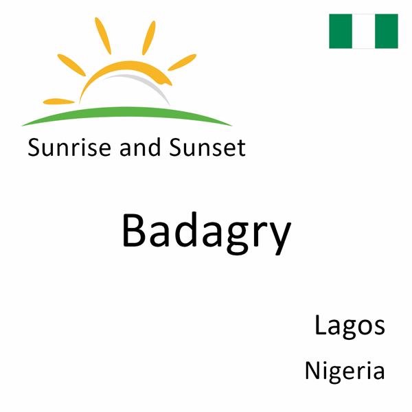Sunrise and sunset times for Badagry, Lagos, Nigeria