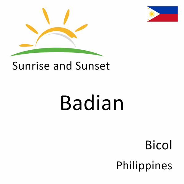 Sunrise and sunset times for Badian, Bicol, Philippines