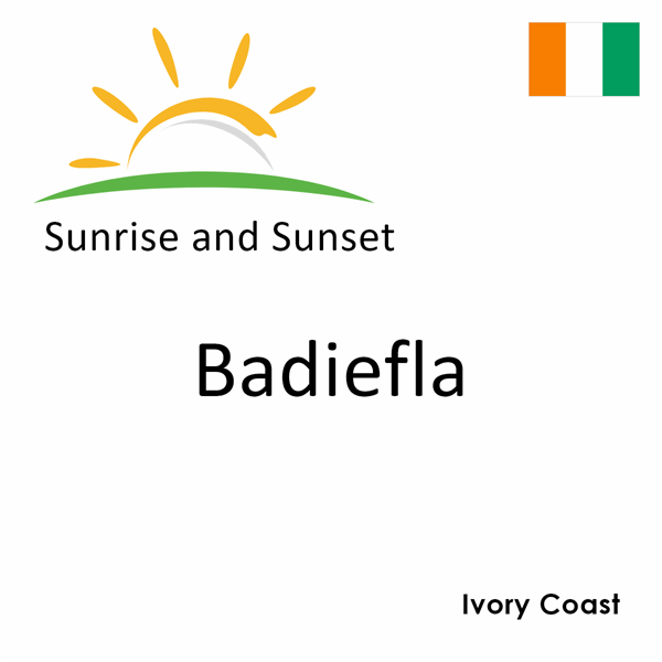 Sunrise and sunset times for Badiefla, Ivory Coast