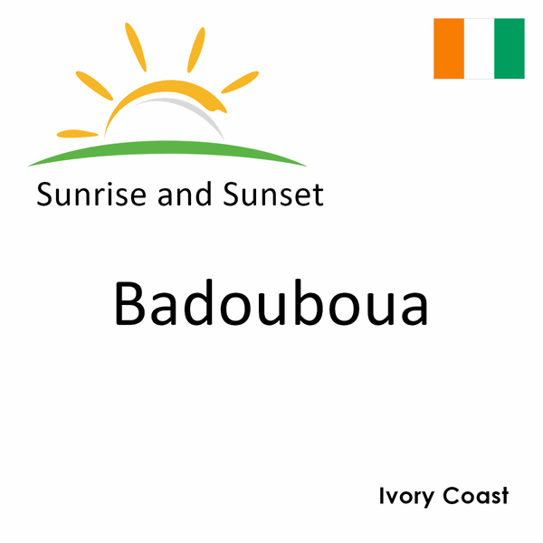 Sunrise and sunset times for Badouboua, Ivory Coast