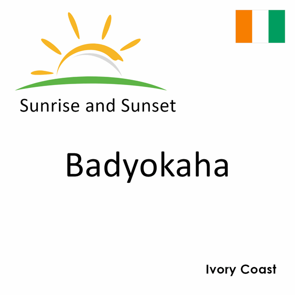 Sunrise and sunset times for Badyokaha, Ivory Coast