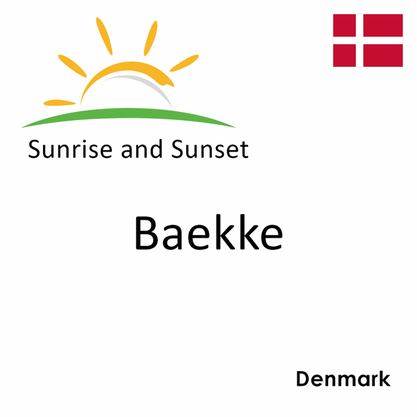 Sunrise and sunset times for Baekke, Denmark