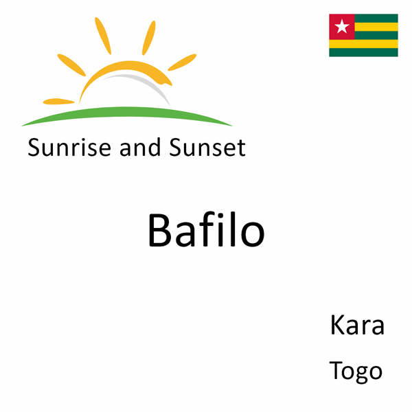 Sunrise and sunset times for Bafilo, Kara, Togo