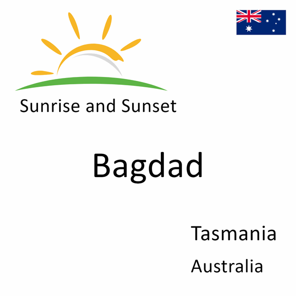 Sunrise and sunset times for Bagdad, Tasmania, Australia