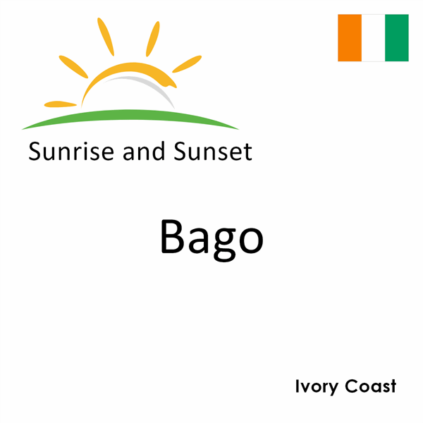 Sunrise and sunset times for Bago, Ivory Coast