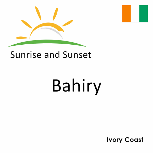 Sunrise and sunset times for Bahiry, Ivory Coast