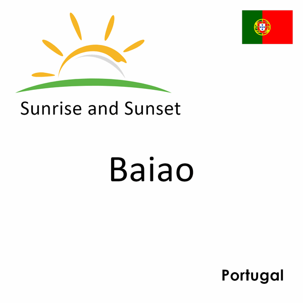 Sunrise and sunset times for Baiao, Portugal