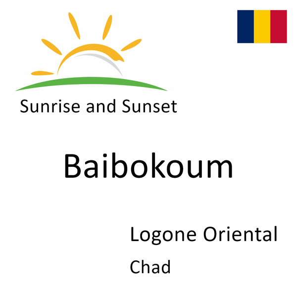 Sunrise and sunset times for Baibokoum, Logone Oriental, Chad
