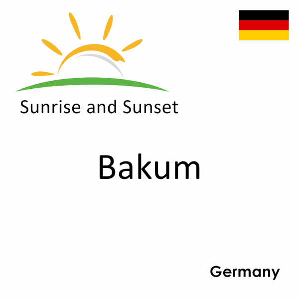 Sunrise and sunset times for Bakum, Germany