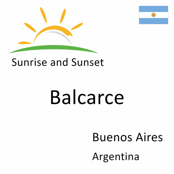 Sunrise and sunset times for Balcarce, Buenos Aires, Argentina