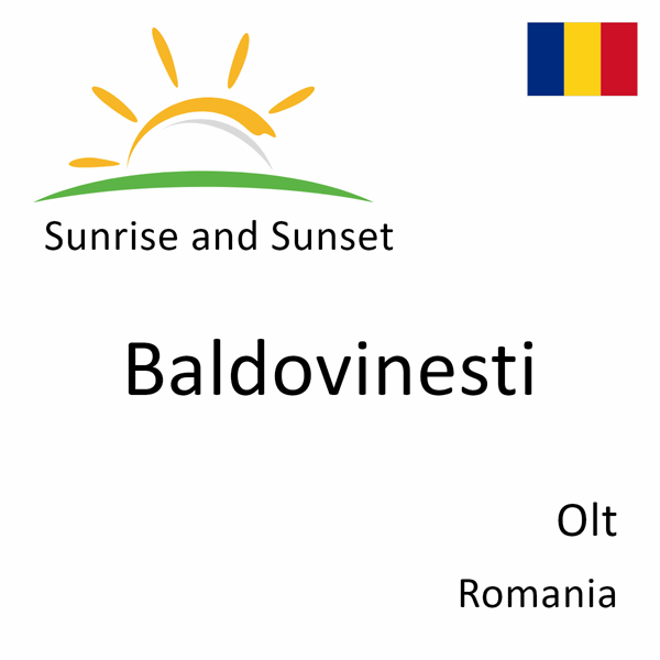 Sunrise and sunset times for Baldovinesti, Olt, Romania