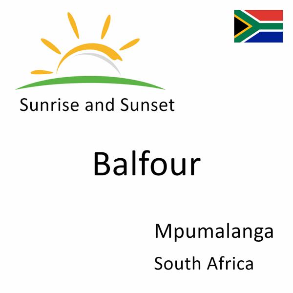 Sunrise and sunset times for Balfour, Mpumalanga, South Africa