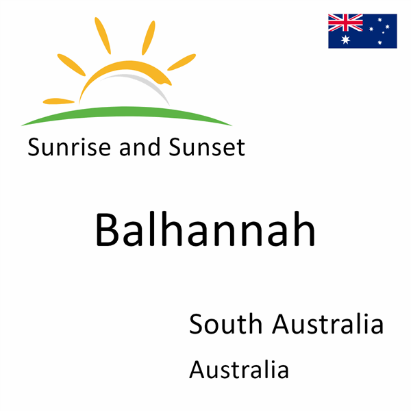 Sunrise and sunset times for Balhannah, South Australia, Australia