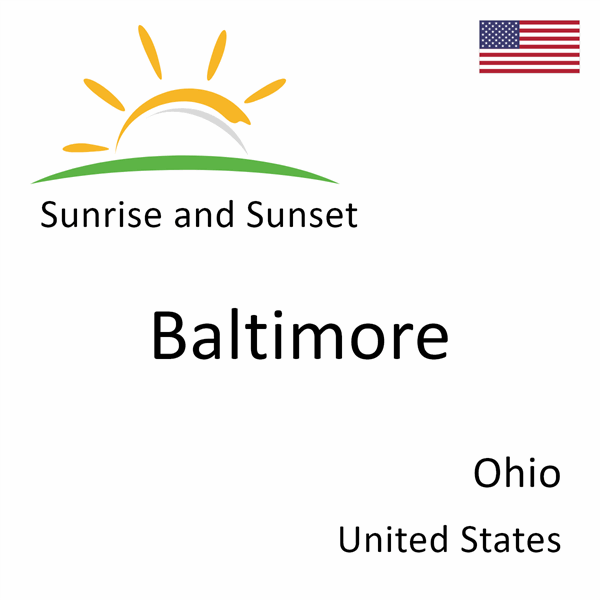 Sunrise and sunset times for Baltimore, Ohio, United States