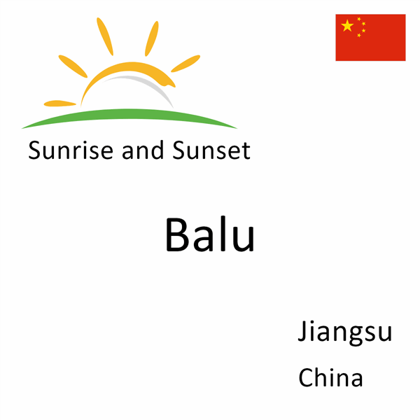 Sunrise and sunset times for Balu, Jiangsu, China