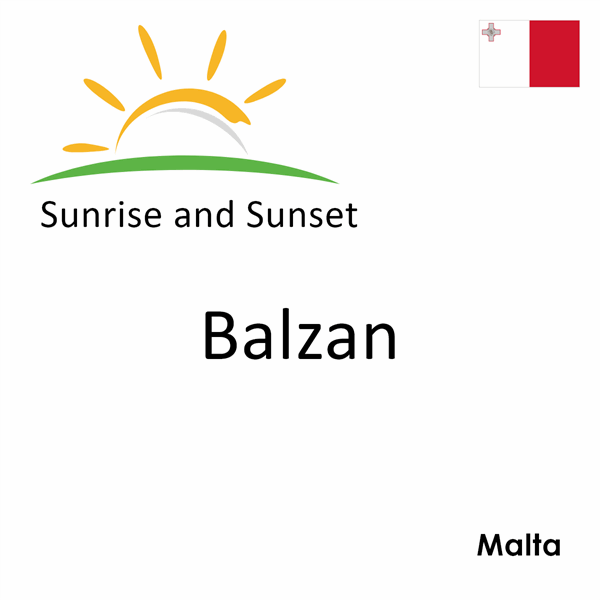 Sunrise and sunset times for Balzan, Malta