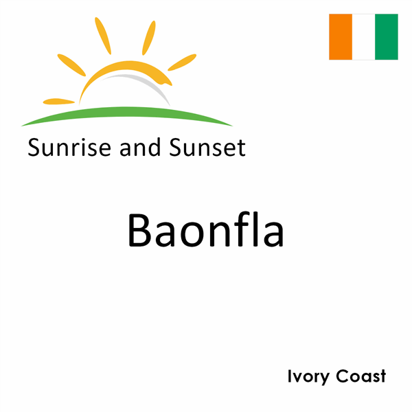 Sunrise and sunset times for Baonfla, Ivory Coast