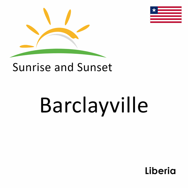 Sunrise and sunset times for Barclayville, Liberia
