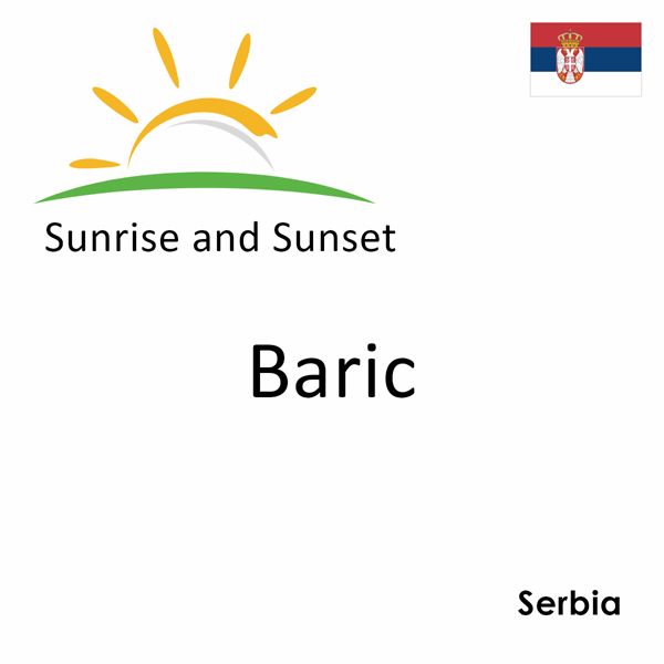 Sunrise and sunset times for Baric, Serbia