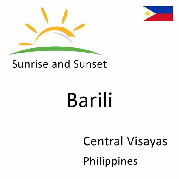 Sunrise and sunset times for Barili, Central Visayas, Philippines